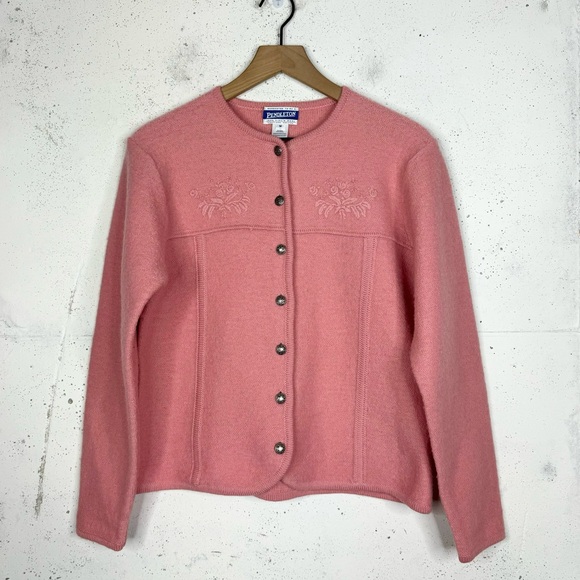 Pendleton Button Front Cardigan 90s Sweater Size Medium - Picture 1 of 9